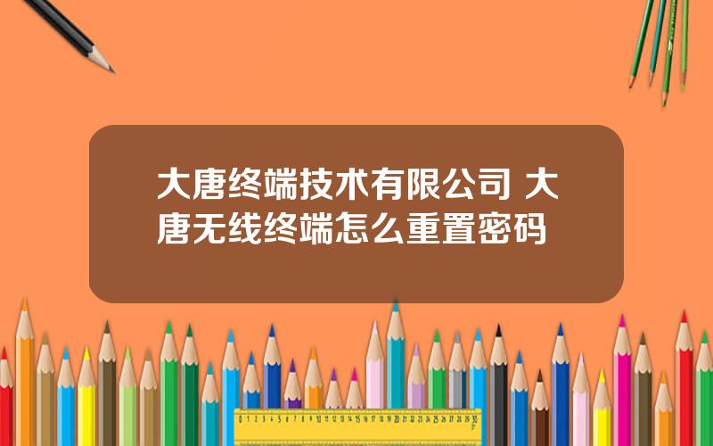 大唐终端技术有限公司 大唐无线终端怎么重置密码